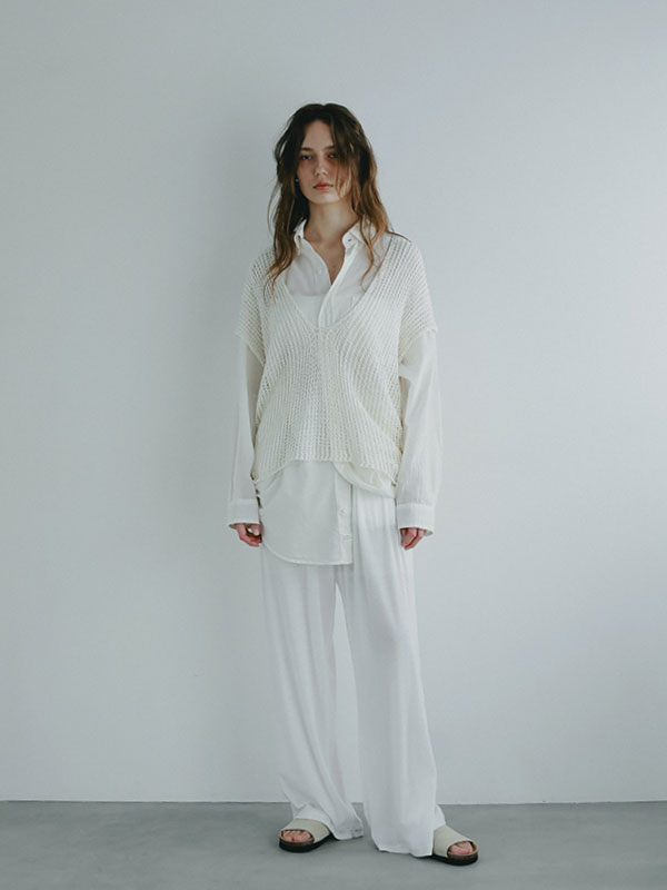エアリーカットセミワイドパンツ(S WHITE): ボトムス │ ETRE