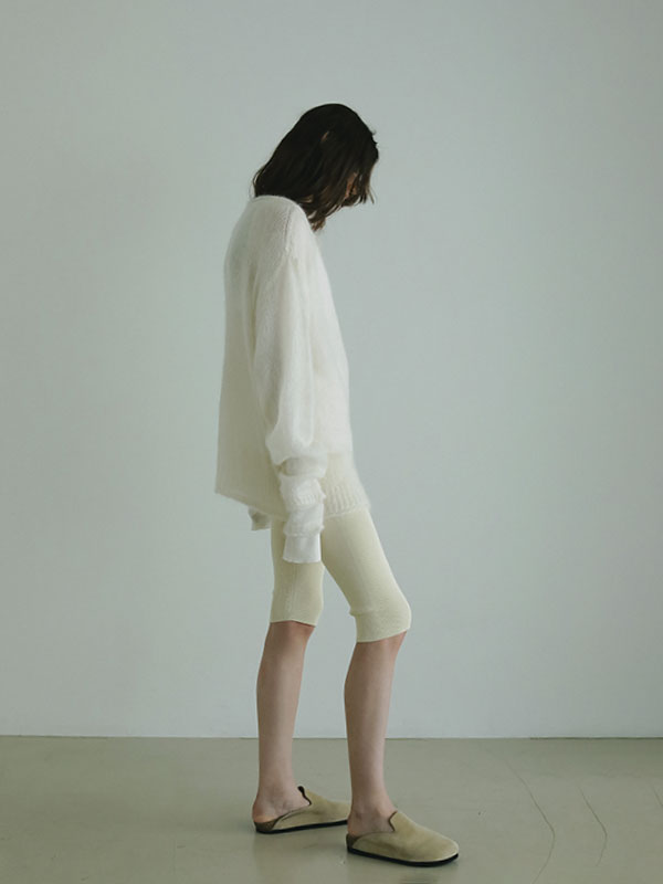 ホールガーメントニットバイカーパンツ