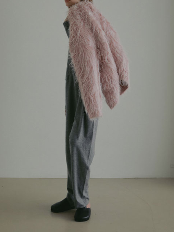 ダブルフェイスヘアリーニットカーディガン