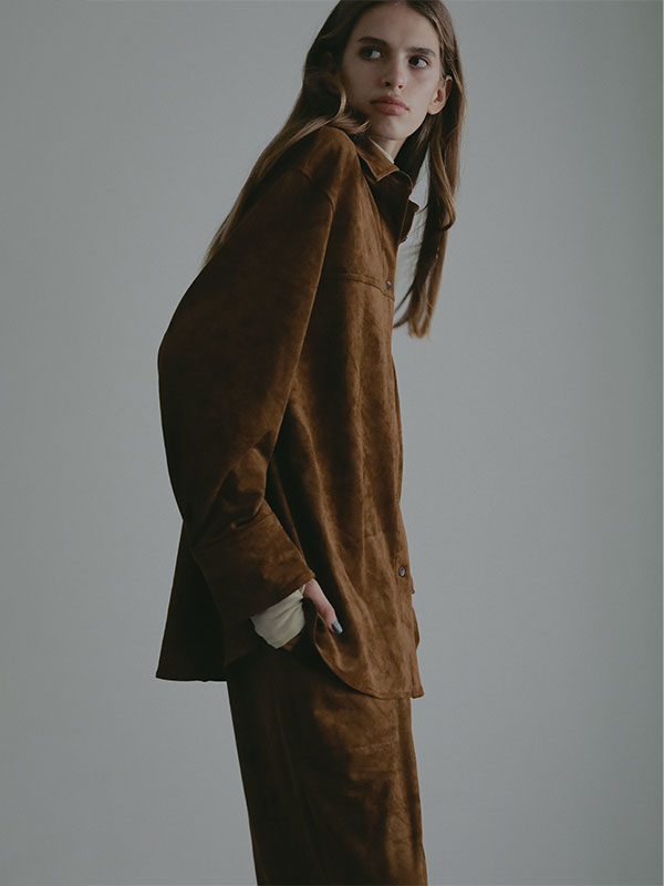 フェイクスウェードオーバーサイズシャツ