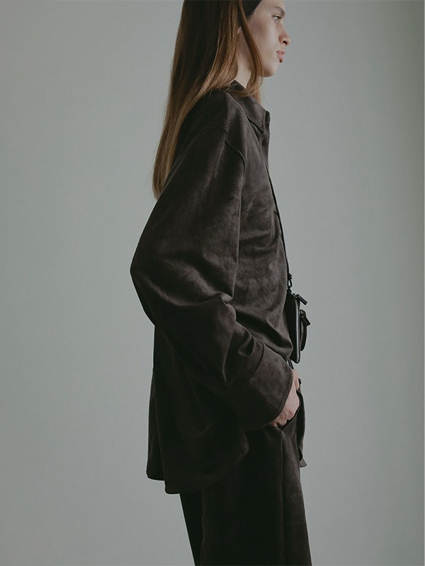 フェイクスウェードオーバーサイズシャツ