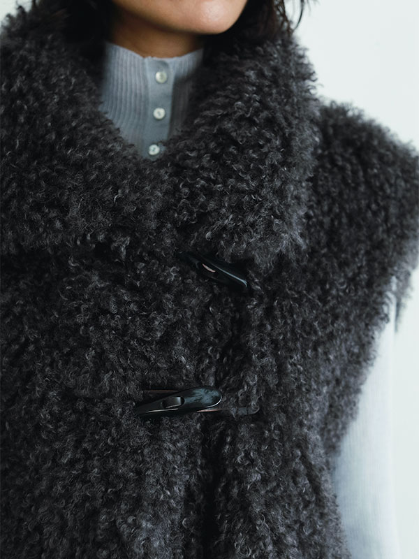 SANTEクリンプフェイクファーベスト