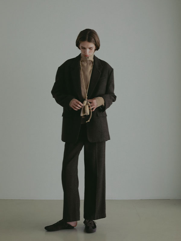 ハーフジップハイゲージニットプルオーバー