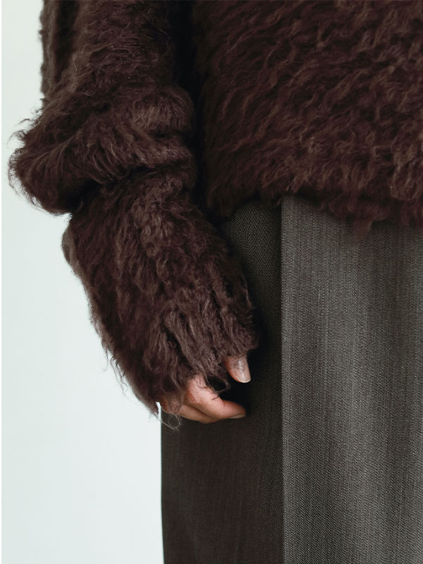 SANTEヘアリーシルクＶネックニットプルオーバー