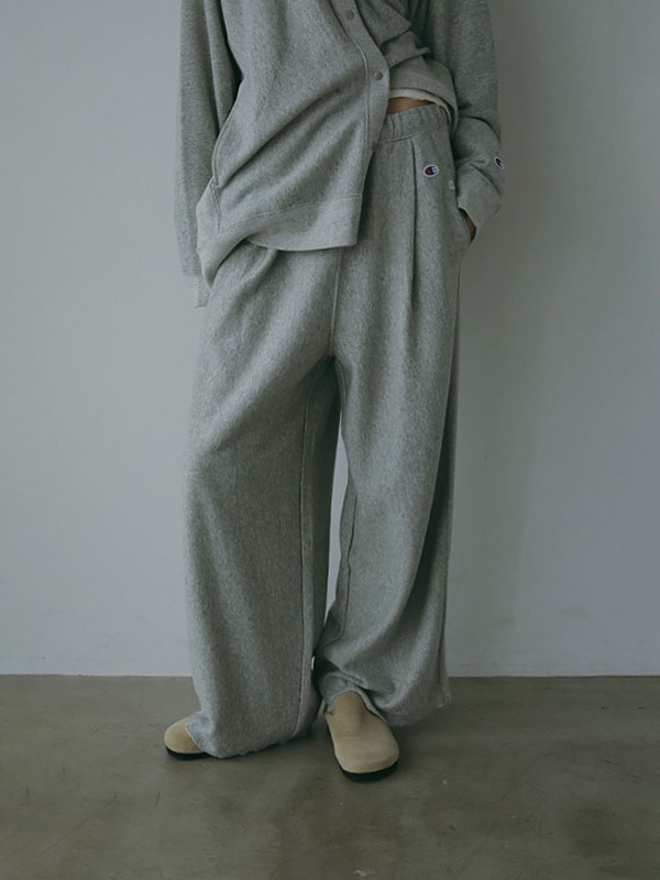 Champion REVERSE WEAVE スウェットワイドパンツ(S GREY): ボトムス