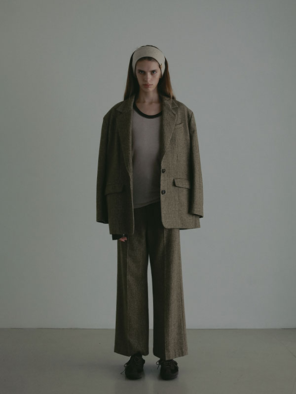 チェックツィードセンタークリースパンツ