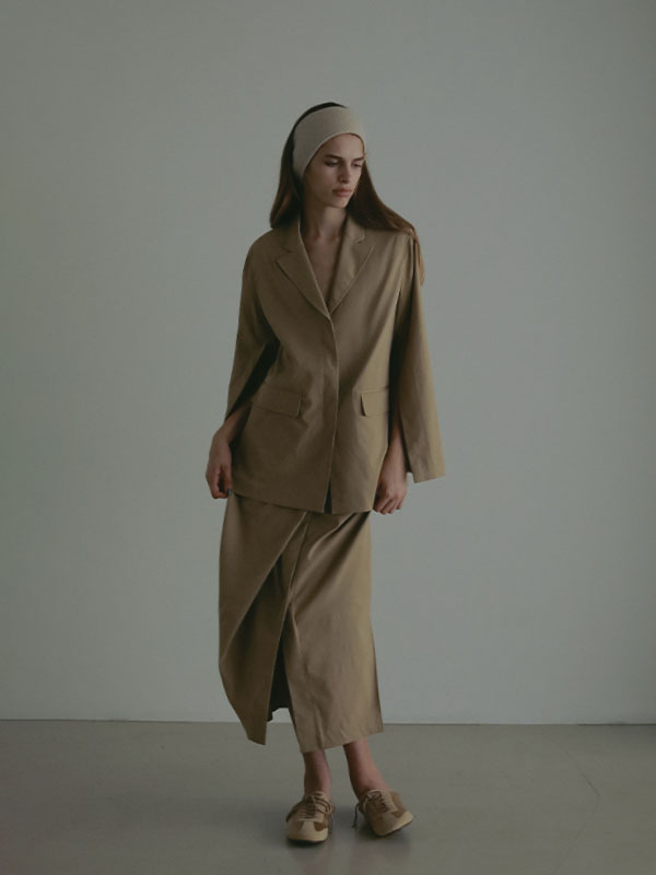 ETRE TOKYO ボンディングラップスカート　S デザインラップロングスカート(S BEIGE): ボトムス │ ETRE