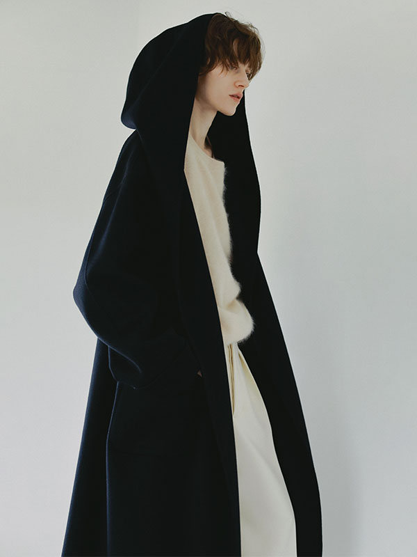 SANTEウールカシミヤフーディーリバーコート