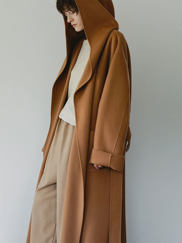 SANTEウールカシミヤフーディーリバーコート