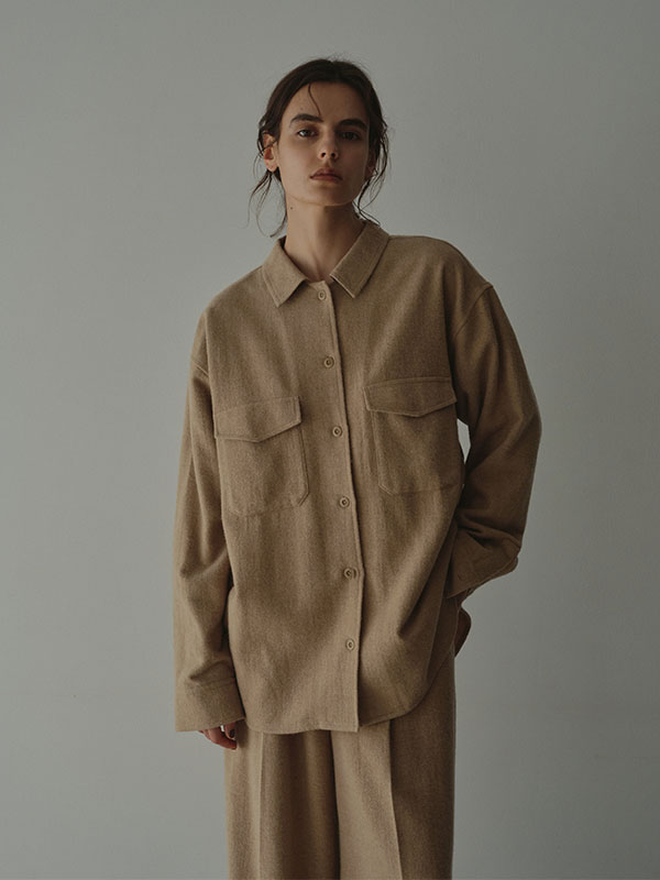 ウールツイルオーバーサイズシャツ