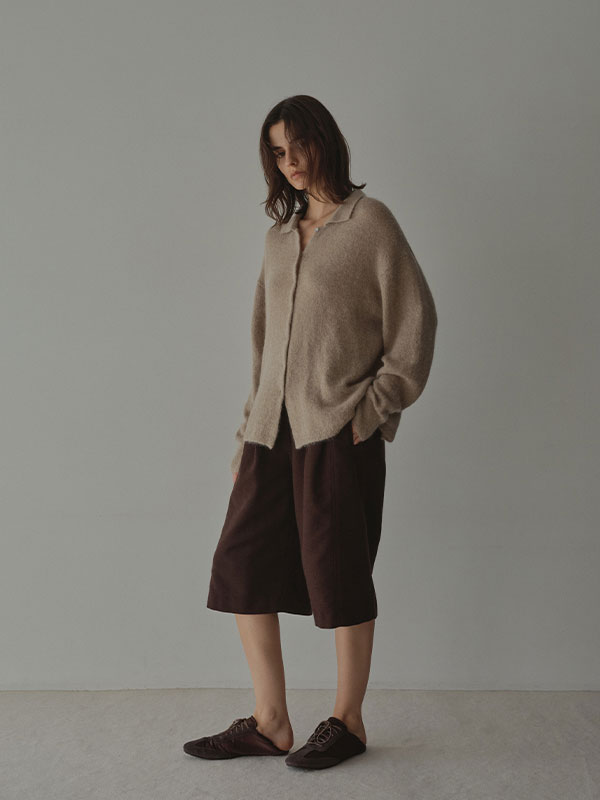 ETRE TOKYO 25AW モヘヤニットシャツ ベージュ モヘヤニットシャツ(F BEIGE): トップス │ ETRE TOKYO official