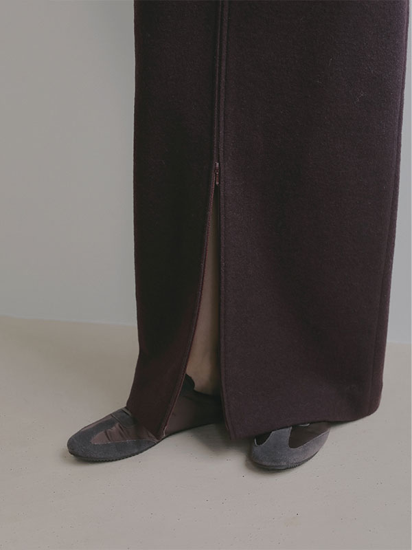 ダブルジップIラインロングスカート