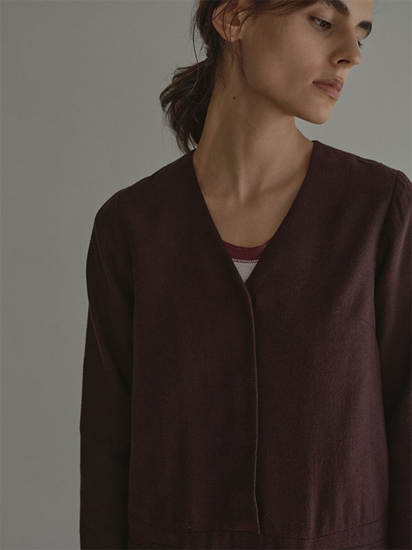 VネックIラインロングワンピース