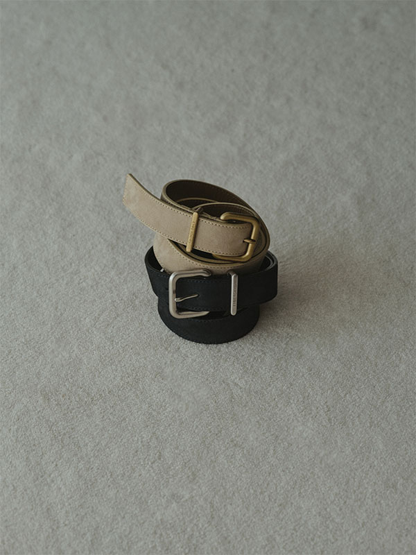 ヌバックレザースクエアバックルベルト