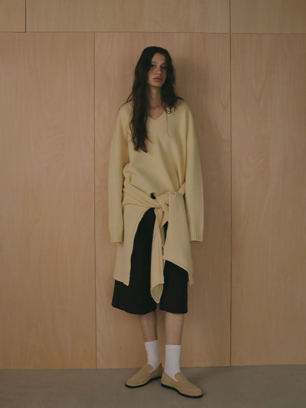 レイヤードニットラップスカート