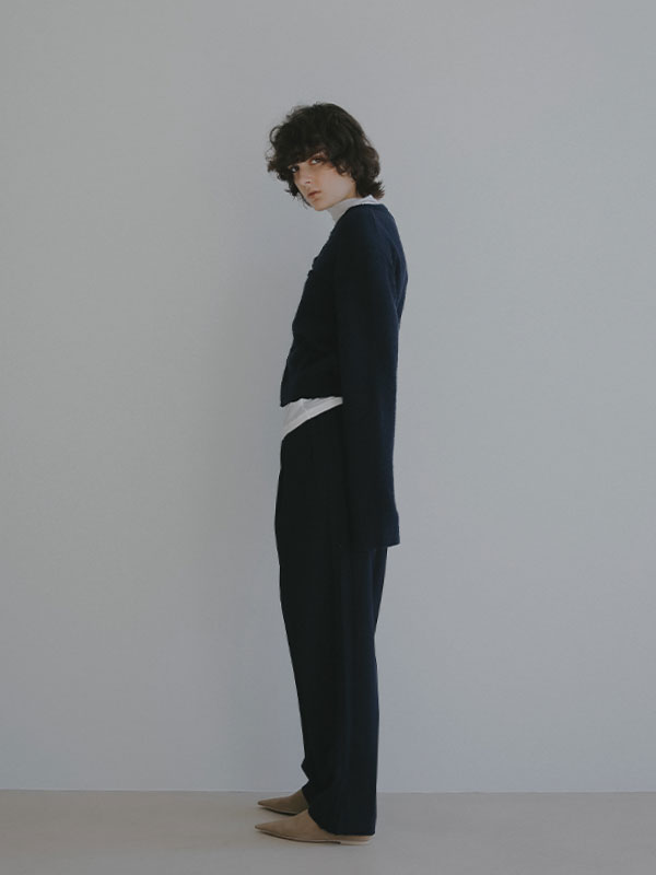 ファンシーヤーンクルーネックニットカーディガン