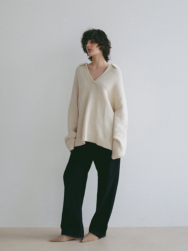 オーバーサイズスキッパーニットプルオーバー