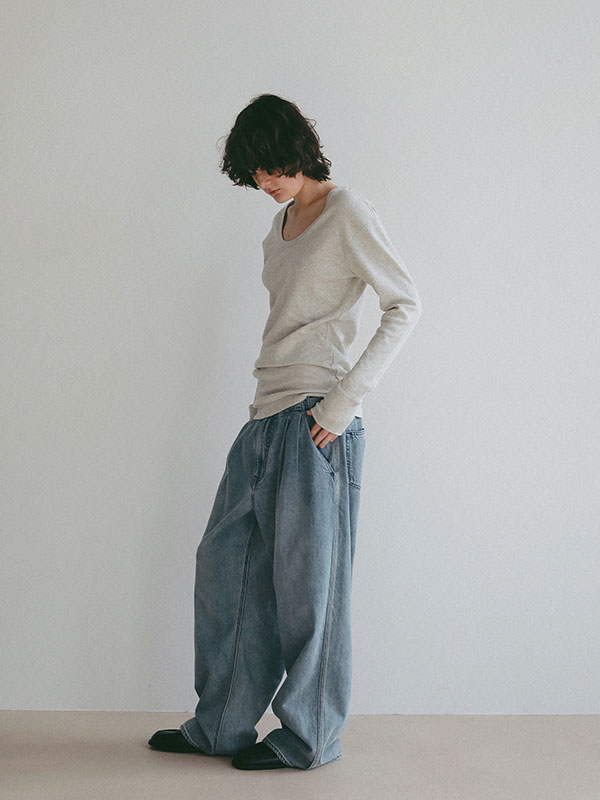 オーガニックコットンUネックロンTee