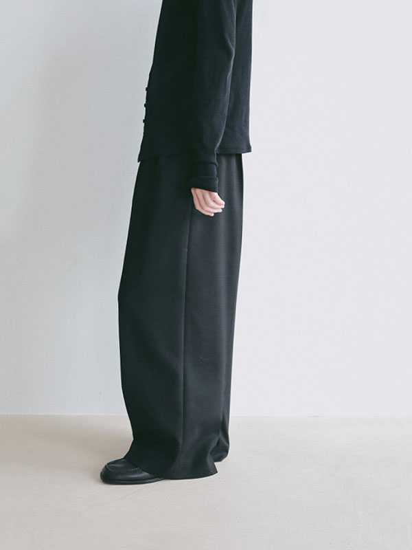 ダブルフェイスデザインウエストワイドパンツ