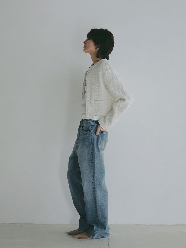 キルトショートカーディガン