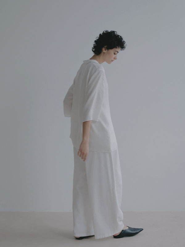 オープンネックキュプラシャツ