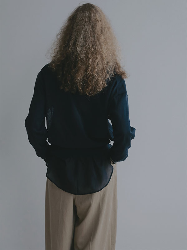 ヘンリーネックシアーニットプルオーバー