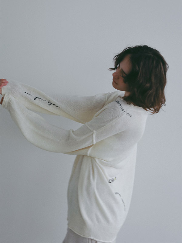 エンブロイダリーローゲージニットプルオーバー