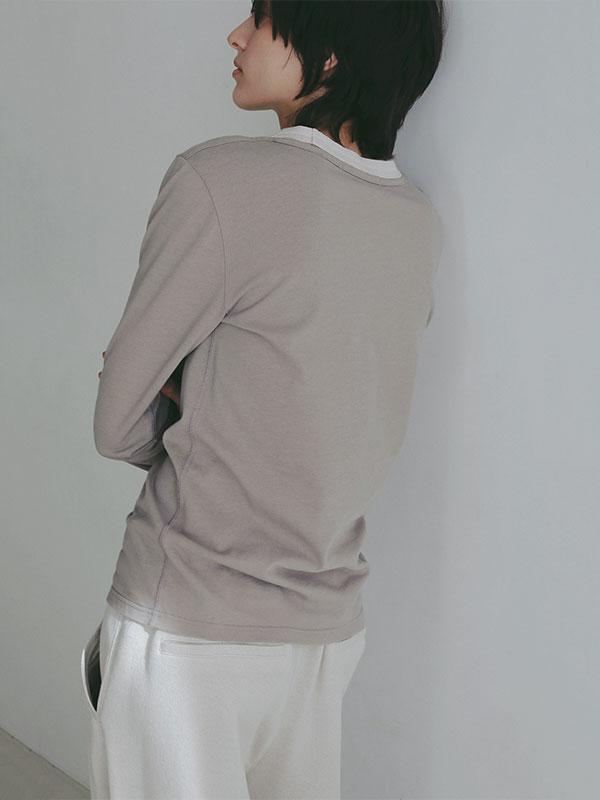 アウトステッチクルーネックロンTee