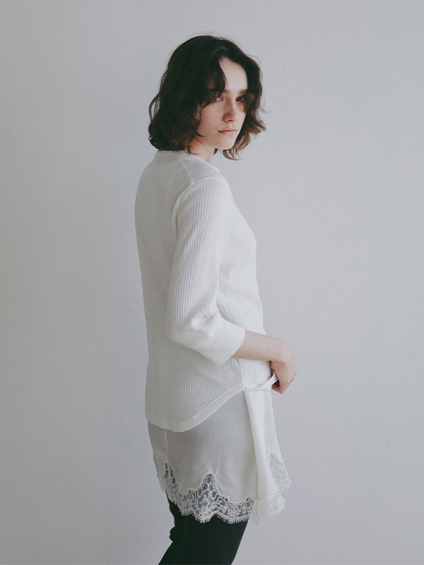 3/4スリーブヘンリーネックプルオーバー