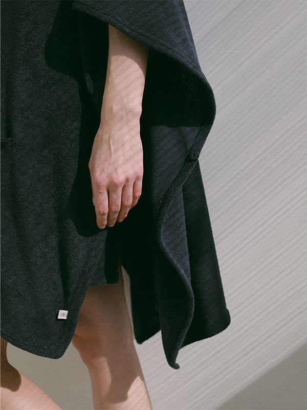 フェードパイルフードポンチョ