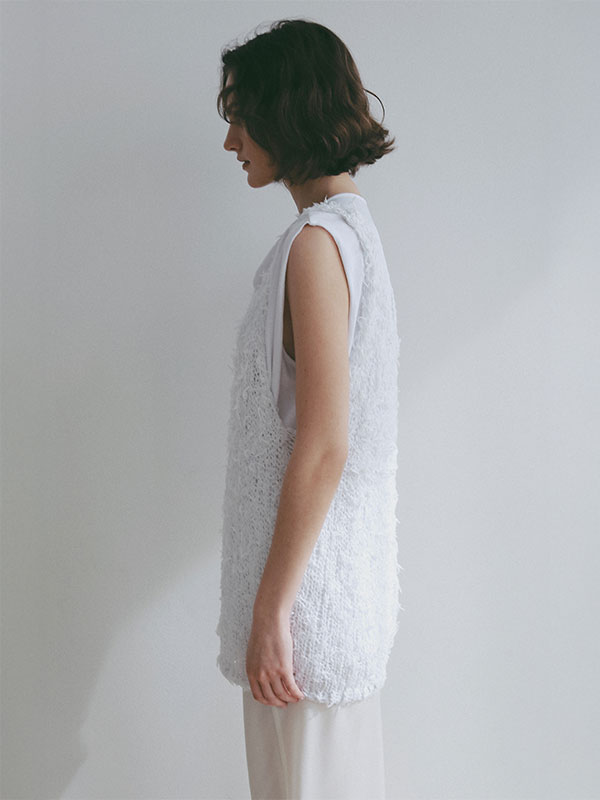 エトレトウキョウ　リリヤーンニットタンクトップ ミックスヤーンニットタンクトップ(F WHITE): トップス │ ETRE TOKYO