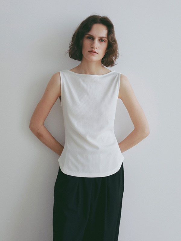 ドライタッチボートネックタンクトップ(F WHITE): トップス │ ETRE