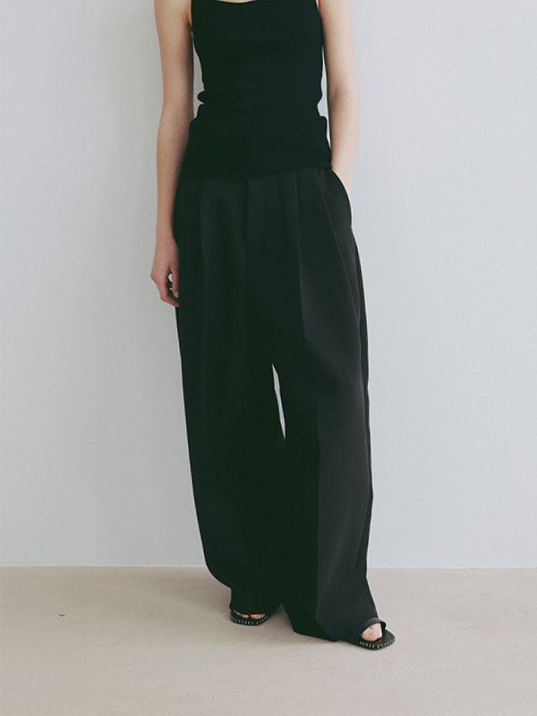 ダブルクロスハイウエストタックパンツ