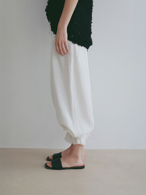 ハンドステッチタンドレザーフラットサンダル