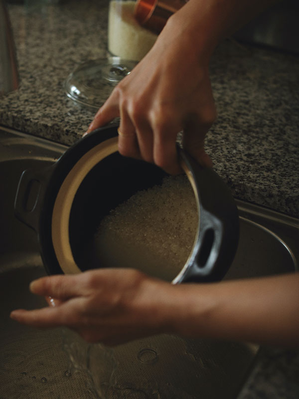 耐熱白土黒釉3合土鍋