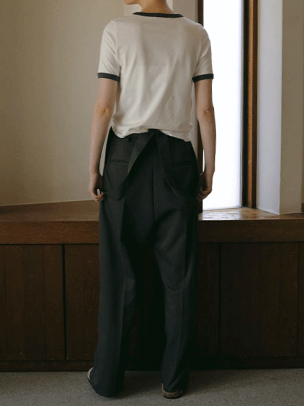 サスペンダーワイドパンツ(S GREY): ボトムス │ ETRE TOKYO