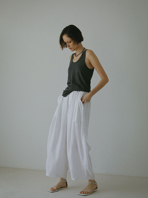 リネンカーヴィーパンツ(S BLACK): ボトムス │ ETRE TOKYO official  
