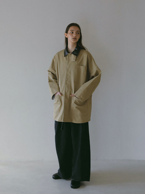 コンビネックワークディティールジャケット(S BEIGE): アウター コンビネックワークディティールジャケット(S BEIGE): アウター