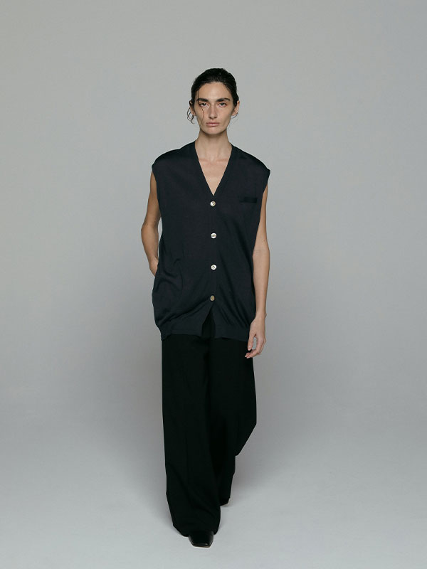 SANTEシルクVネックニットベスト