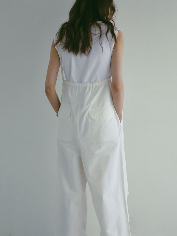デザインストラップボリュームサスパンツ(S WHITE): ボトムス