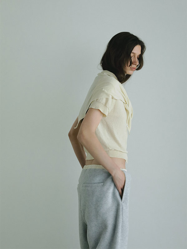 ハーフスリーブブークレニットカーディガン