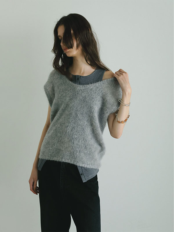 スーパーキッドモヘヤスリーブレスニットプルオーバー