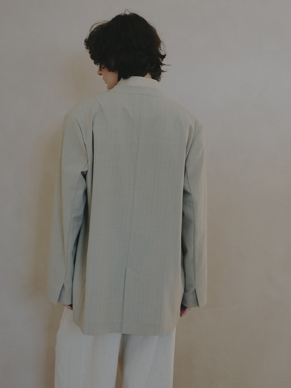 サイロスパンノーカラーダブルブレストジャケット(S BEIGE): アウター