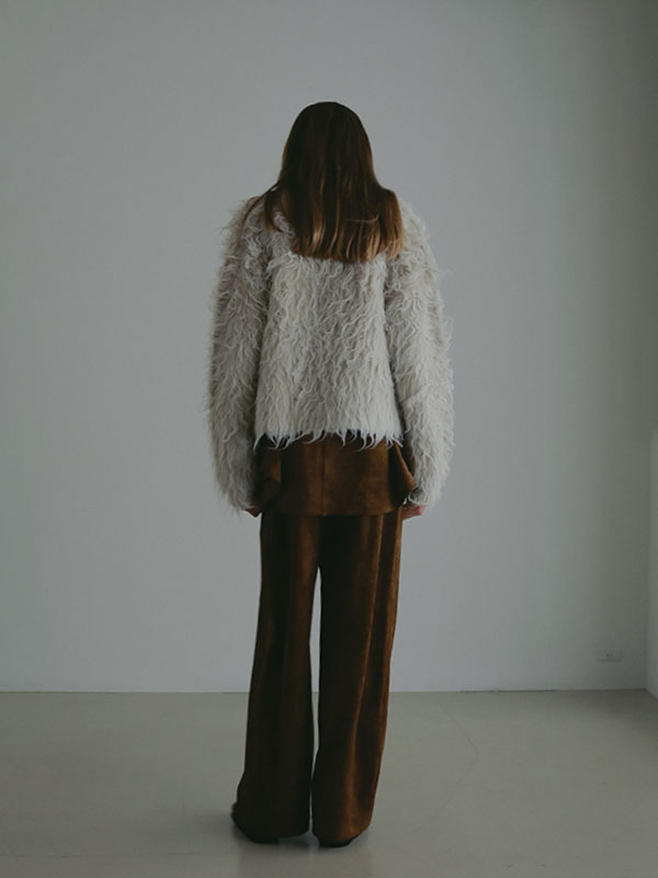 ダブルフェイスヘアリーニットカーディガン