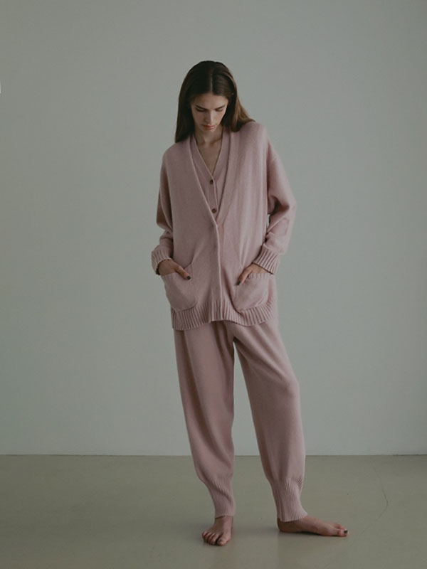 プレーンステッチＶネックニットカーディガン