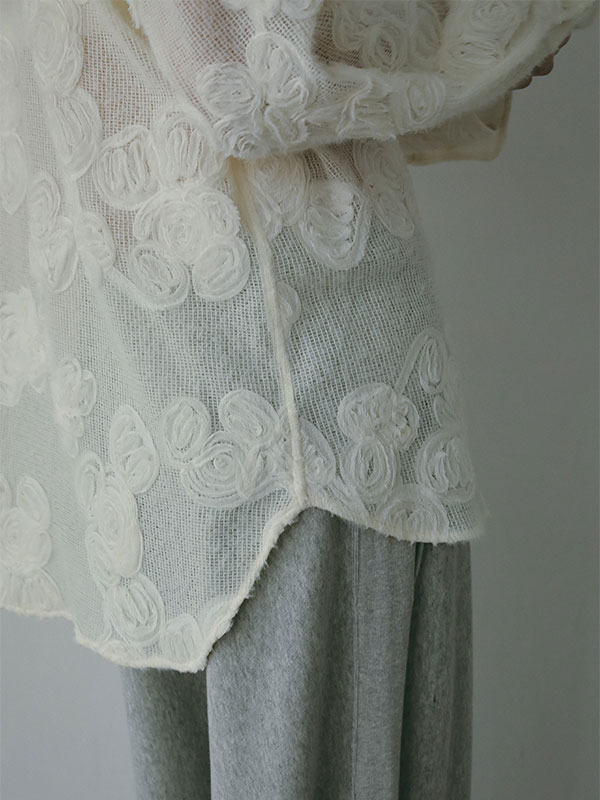 コードエンブロイダリーブラッシュドチュールシャツ