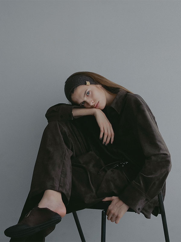 フェイクスウェードオーバーサイズシャツ