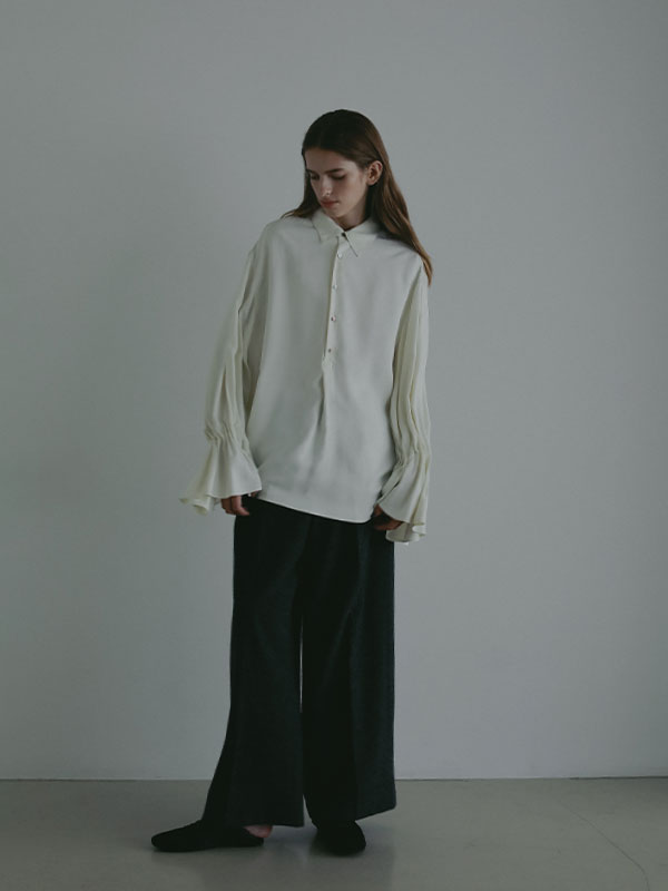 キャンディースリーブシルキーシャツ