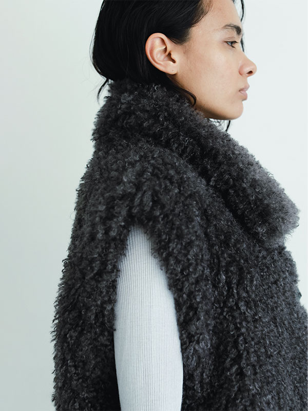 SANTEクリンプフェイクファーベスト