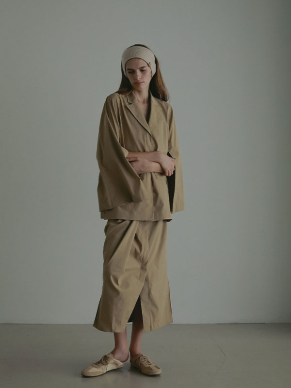 デザインラップロングスカート